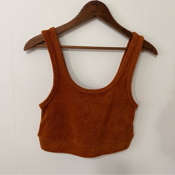OFFLINE By Aerie Summer Lights Terry Tank Top Caramel Brown Size Small - Picture 2 of 12
